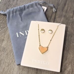 CLEARANCE Gold Indigo Authority Elliana Druzy Necklace & Earrings